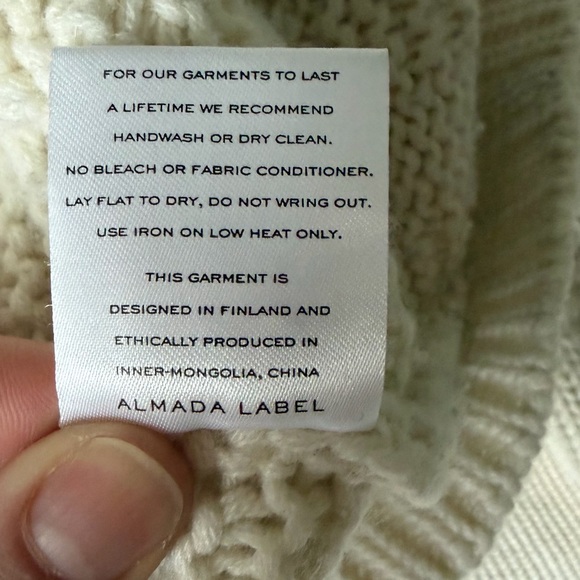 🧶Almada Label 🧶 SOLD OUT • Naia Cable Knit Sweater • cream • S - Picture 9 of 13